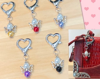 Guardian Angel Purse Charm, Angel Purse Charm, Angel Zipper Pull, Holiday Jewelry, Angel Charm, Memorial Jewelry, Gifts for Her