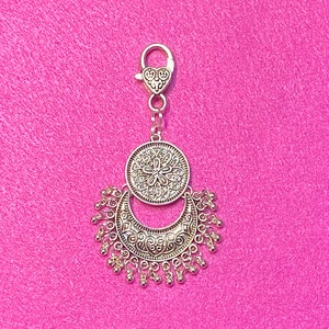 Silver Purse Charm, Silver Heart Purse Charm, Boho Handbag Bling, Boho Jewelry, Silver Chandelier Zipper Pull, Mother Gift, Best Friend Gift