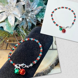 Weihnachtsarmband Frauen, Weihnachtsarmband Mädchen, Jingle Bell Armband, Urlaub Perlenarmband, Weihnachtsschmuck
