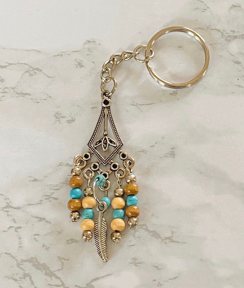Feather Keychain Western Keychain Gifts for Her Native American Keychain Southwest Keychain