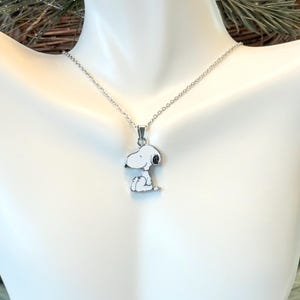 Cartoon Dog Necklace, Girls Cartoon Necklace, Silver Snoopy Inspired Necklace, Cartoon Dog Necklace, Kids Pendant Necklace