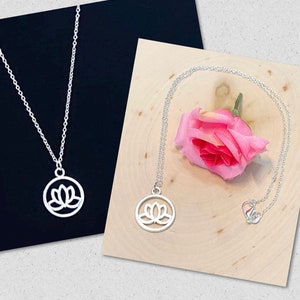 Lotus Flower Necklace, Lotus Necklace, Silver Lotus Necklace, Yoga Jewelry, Lotus Jewelry, Flower Necklace
