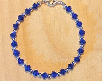 Crystal Bracelet Women, Swarovski Crystal 6mm Bracelet, Blue Crystal Bracelet, Crystal Bracelet for Women