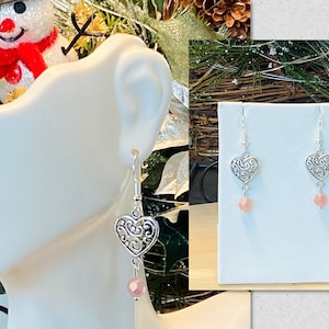 Silver Heart Earrings, Heart Earrings Dangle, Silver Heart Dangle Earrings, Filigree Heart Earrings, Statement Earrings, Gifts for Her