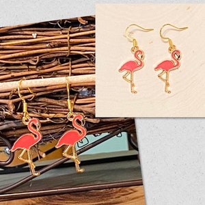 Pink Flamingo Earrings, Pink Earrings Dangle, Flamingo Earrings, Flamingo Dangle Earrings, Pink Earrings for Girls, gifts for her
