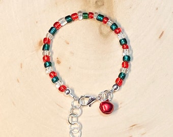 Toddler Christmas Bracelet, Christmas Bracelet Girls, Jingle Bell Bracelet Girls, Holiday Bracelet Girls, kids jewelry, granddaughter gift