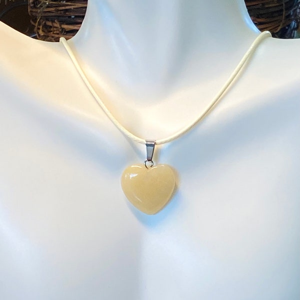 Ivory Stone Heart Necklace, Stone Heart Necklace, Ivory Stone Necklace, Heart Choker, Gifts for Her