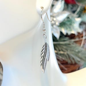 Single Mens Dangle Earring, Mens Southwest Feather Earring, Mens Silver Feather Earring, Single Earring Men, Symbol Amulet Men