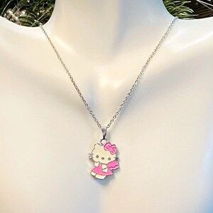 Silver Cat Necklace, Girls Silver Necklace, Cat Necklace Girls, Granddaughter Gift, Daughter Gift