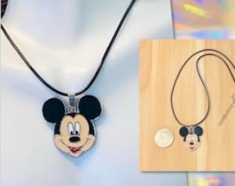 Collar de cordón de Mickey, collar de ratón de dibujos animados, collar de Mickey, joyería para niños, collar para adolescentes, collar con colgante para niños