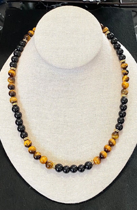 Onyx and tiger eye necklace online