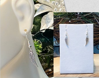 Tiny Angel Wing Earrings, Silver Angel Wing Earrings, Mini Angel Wing Earrings, Memorial Jewelry, Angel Wing Jewelry, Gifts for Her