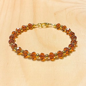 Crystal Bracelet Women, Crystal 6mm Bracelet, Topaz Crystal Bracelet, Crystal Bracelet for Women, Gifts for Her