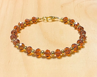 Crystal Bracelet Women, Crystal 6mm Bracelet, Topaz Crystal Bracelet, Crystal Bracelet for Women, Gifts for Her