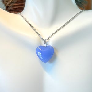 Blue Heart Necklace, Blue Gemstone Necklace, Statement Necklace, Blue Stone Heart Jewelry, Blue Heart Pendant Necklace