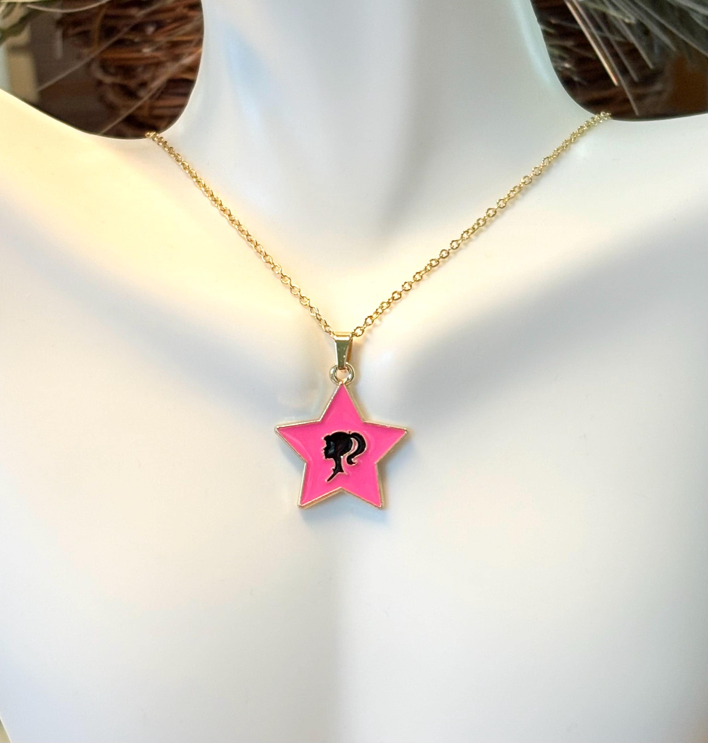 Barbie Spilla Con Logo Scintillante, Rosa, Misura Unica, Zinco