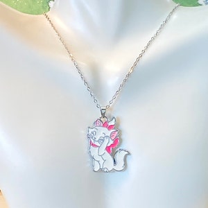 Cat Necklace Girls, Marie Cat Necklace, Teen Girl Necklace, Girls Silver Necklace, Cartoon Cat Necklace, Granddaughter Gift, Daughter Gift