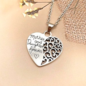 Mother Daughter Necklace, Silver Mother Necklace, Mom Gift, Mother Daughter Gift, Mother Daughter Jewelry