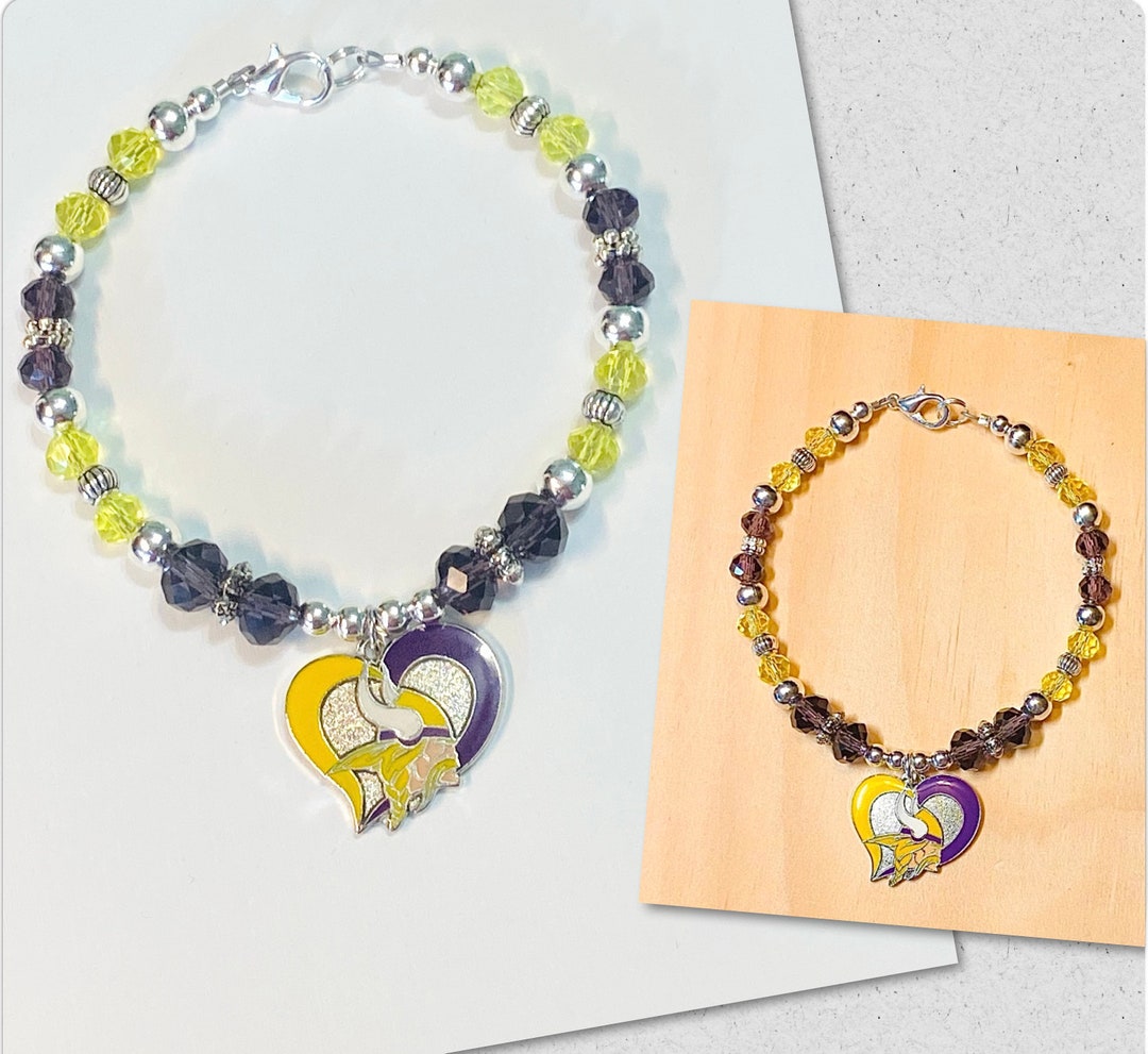 NFL Minnesota Vikings Lot de 4 bracelets en caoutchouc de silicone Taille unique Multicolore