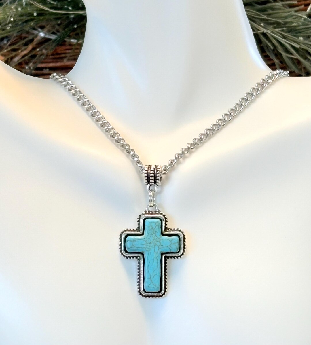 Turquoise Cross Necklace