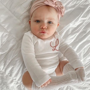 Custom Initial Baby Onesie® Hand Embroidered Shirt - Etsy