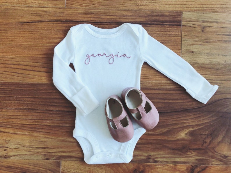 Custom Baby Onesie®hand Embroidered Onesie®hand Stitched Etsy