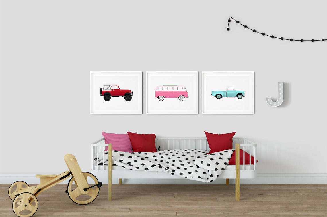 Pickup Truck Wall Art for Toddler Boy Room Baby Boy Nursery Etsy