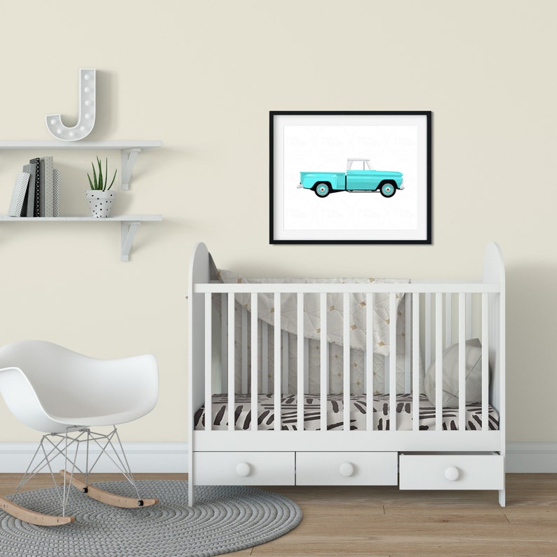 Pickup Truck Wall Art for Toddler Boy Room Baby Boy Nursery Etsy