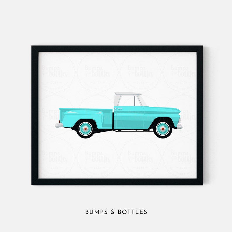 Pickup Truck Wall Art for Toddler Boy Room Baby Boy Nursery Etsy