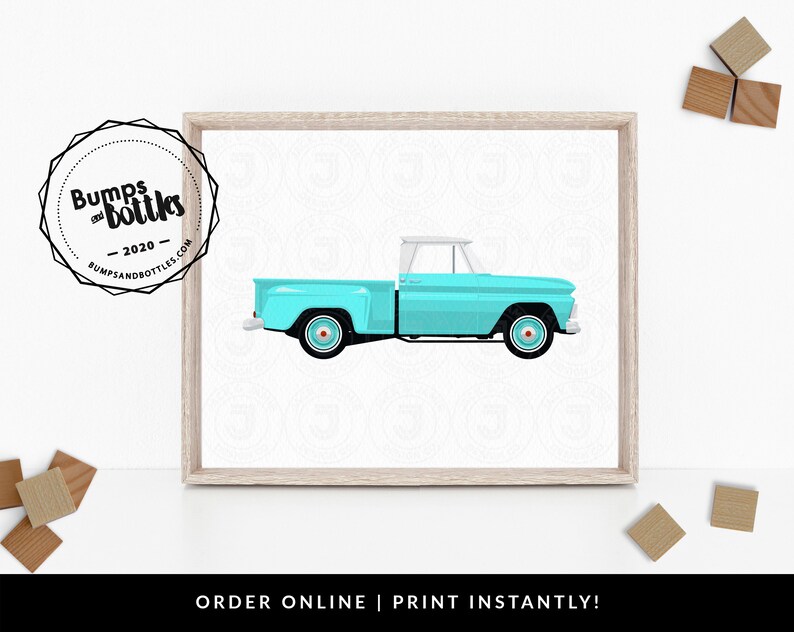 Pickup Truck Wall Art for Toddler Boy Room Baby Boy Nursery Etsy