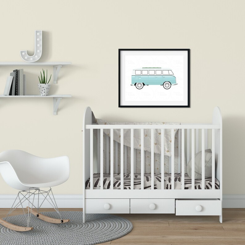 VW Bus Wall Art for Toddler Room Baby Boy Nursery and Etsy