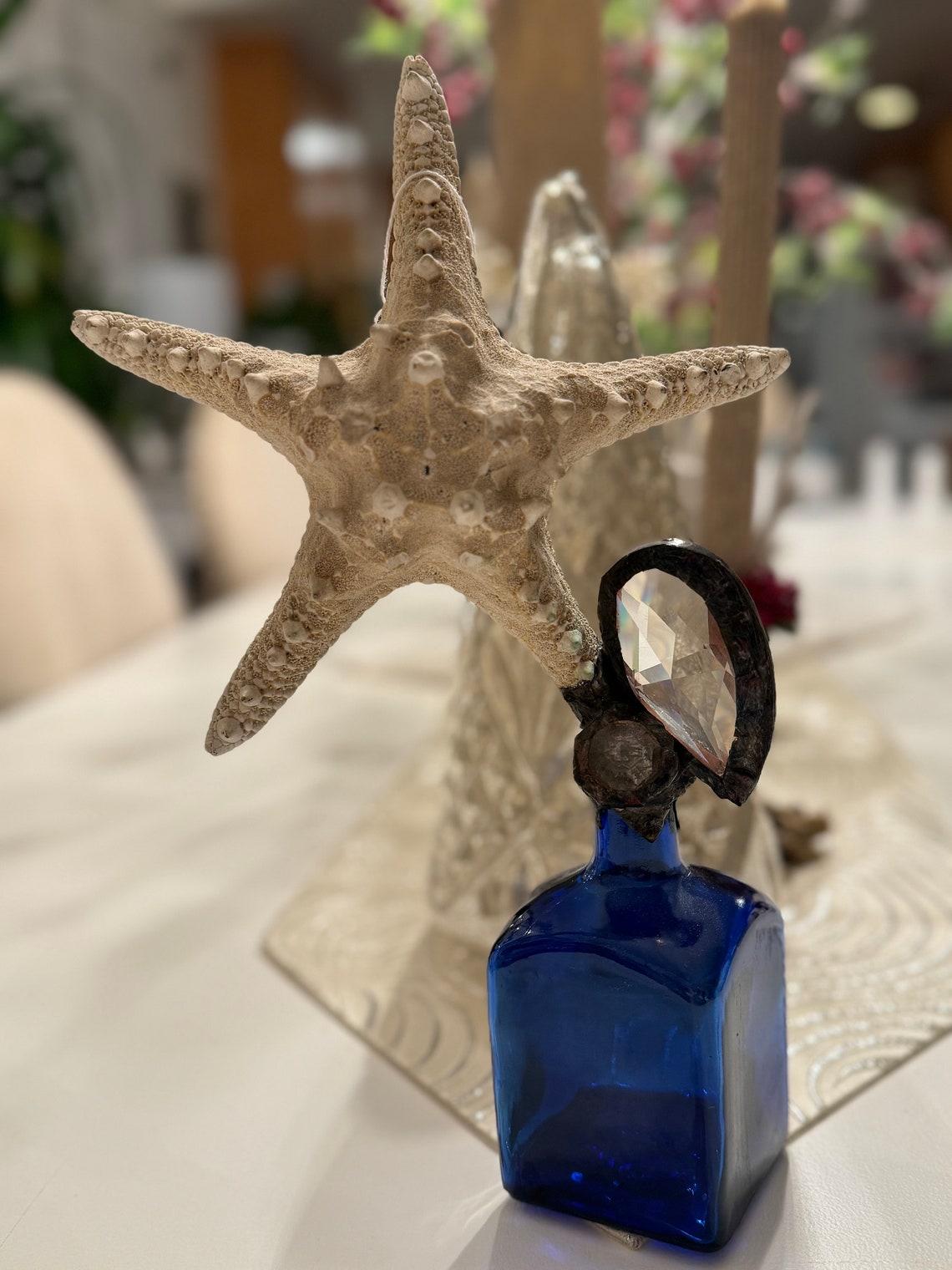 Soldered Starfish Bottles Glass Bottles Altered Bottles Antique Shell ...
