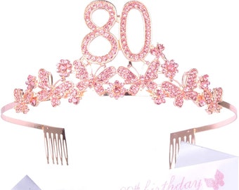 One Size Its My 80th Birthday Satin Sash for 80th Birthday Decorations Women 80 Birthday Gift Party Accessories HOWAF Rose Gold 80th Birthday Sash