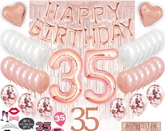 35 Balloon Numbers Happy 35 Birthday Balloon 35th Birthday Decorations Women 35 Balloon 35 Yea 35th Birthday Balloons