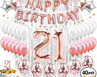 21st birthday decorations for her etsy