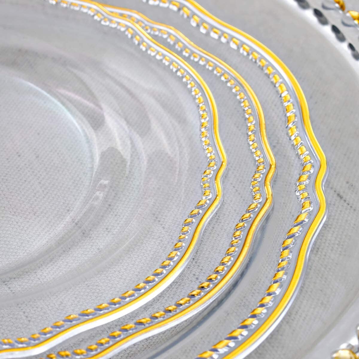 175pcs Clear Plastic Plates with Gold Rim Gold Plastic Etsy