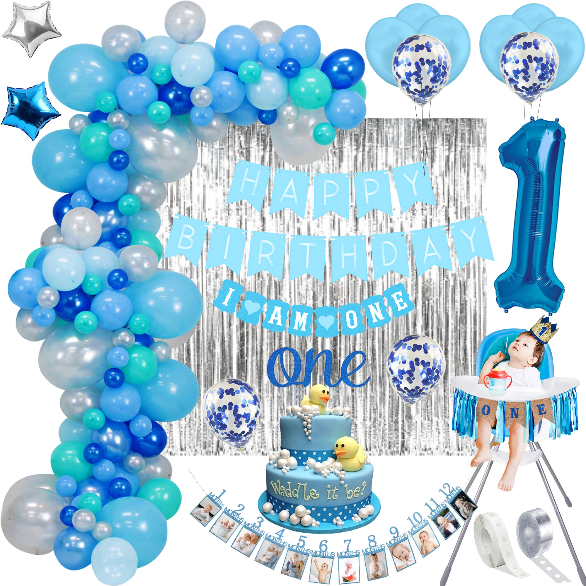 1st Birthday Decorations Wild One Birthday With Blue and Gold - Etsy 1st Birthday Decorations Wild One Birthday With Blue and Gold - Etsy