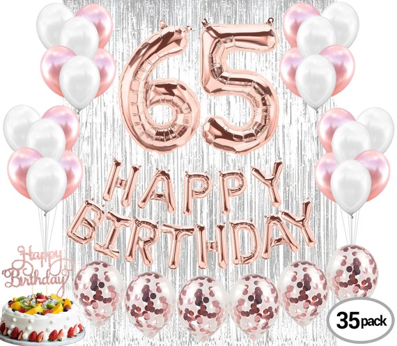 65TH Birthday Party Decorations Kit Happy Brithday Banner 65 ...