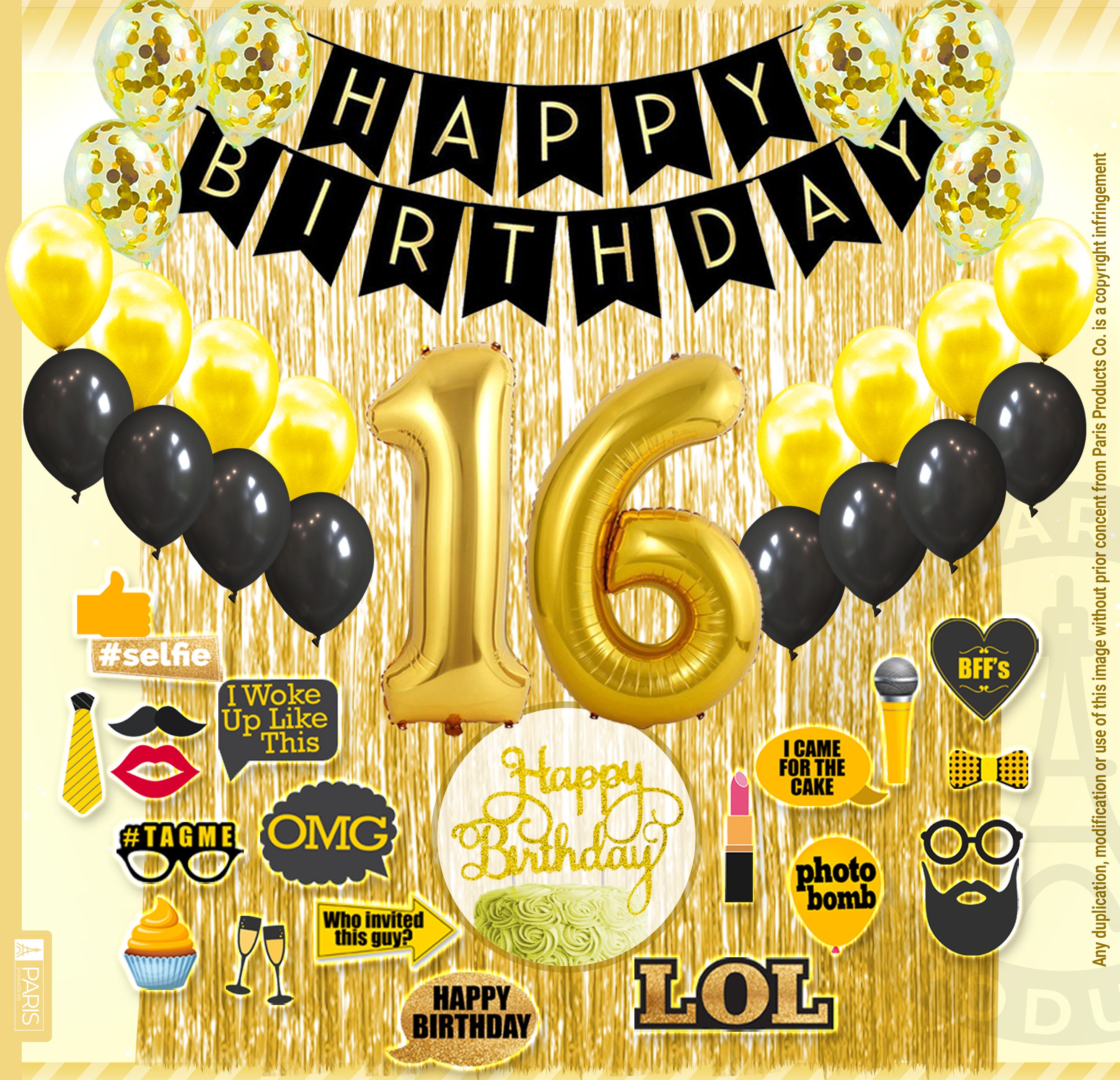 Bolsas de regalo de feliz cumpleaños para adultos, 50 piezas, oro, negro,  punto dorado, dulces de