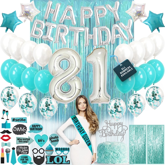 81st Birthday Decorations 81st Birthday Party Supplies 81st - Etsy