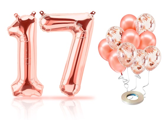 74 Piece Rose Gold 17th Birthday Decorations For Girls, 17 Birthday  Decorations For Girls, 17 Year Old Girl Gift Ideas, 17th Birthday Gifts For  Girls, 17 Birthday Cake Topper, Balloons 17 