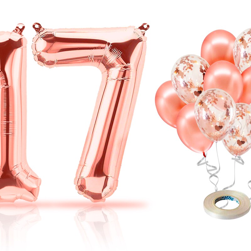 Blue Glitter Number 17 Cut-Outs - 4 Inch Birthday Party Decorations For 17th Anniversary Celebrations