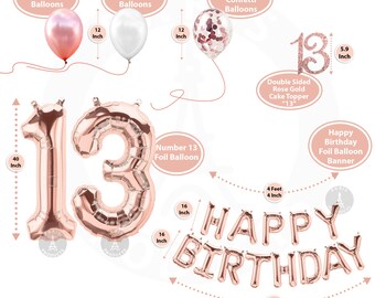 Decorations Du 13e Anniversaire 13 Fournitures De Fete Etsy France