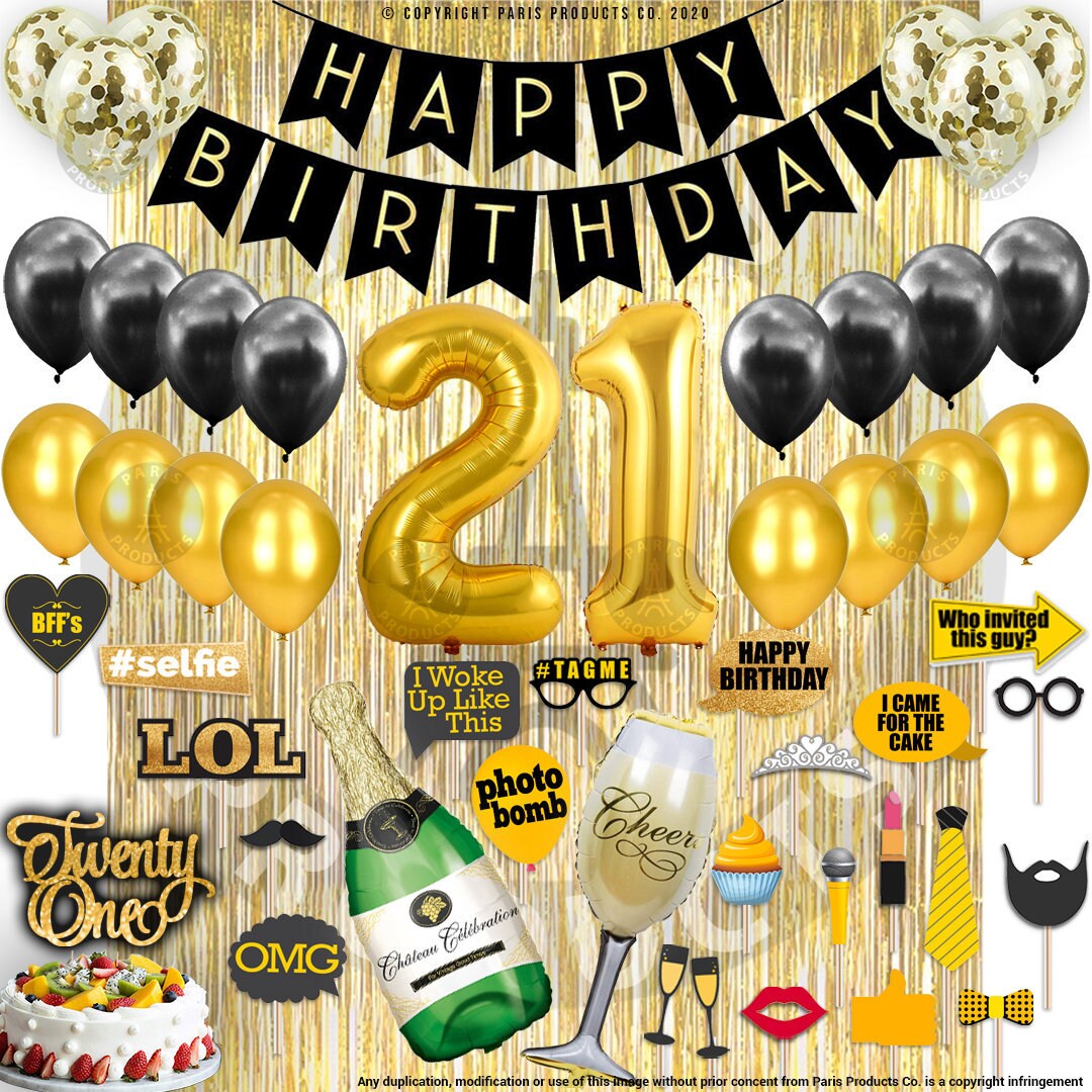21st Birthday Decorations Gifts For Her Men Women 21 Etsy