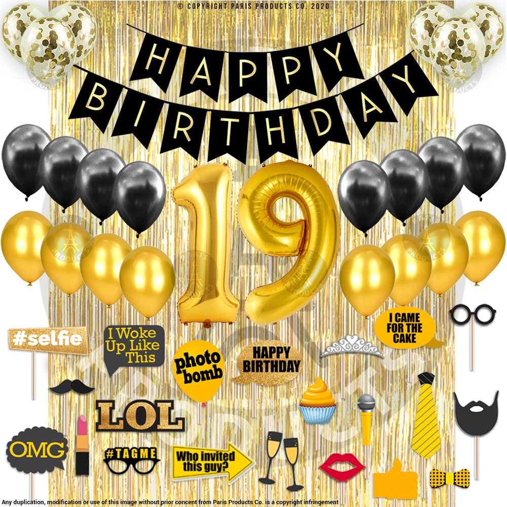 19th on sale birthday decorations