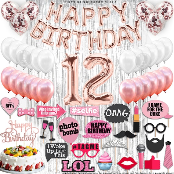  Regalos de cumpleaños número 12 para niñas, decoraciones de  cumpleaños número 12 para niñas, suministros de fiesta de cumpleaños número  12, regalos para niñas de 12 años, regalo para niñas de