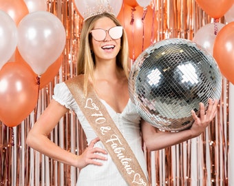 Fascia e tiara 70 & Fabulous, decorazioni per il 70° compleanno per donne, articoli per feste per il 70° compleanno, regali per il 70° compleanno per lei, decorazioni per feste per il 70° compleanno
