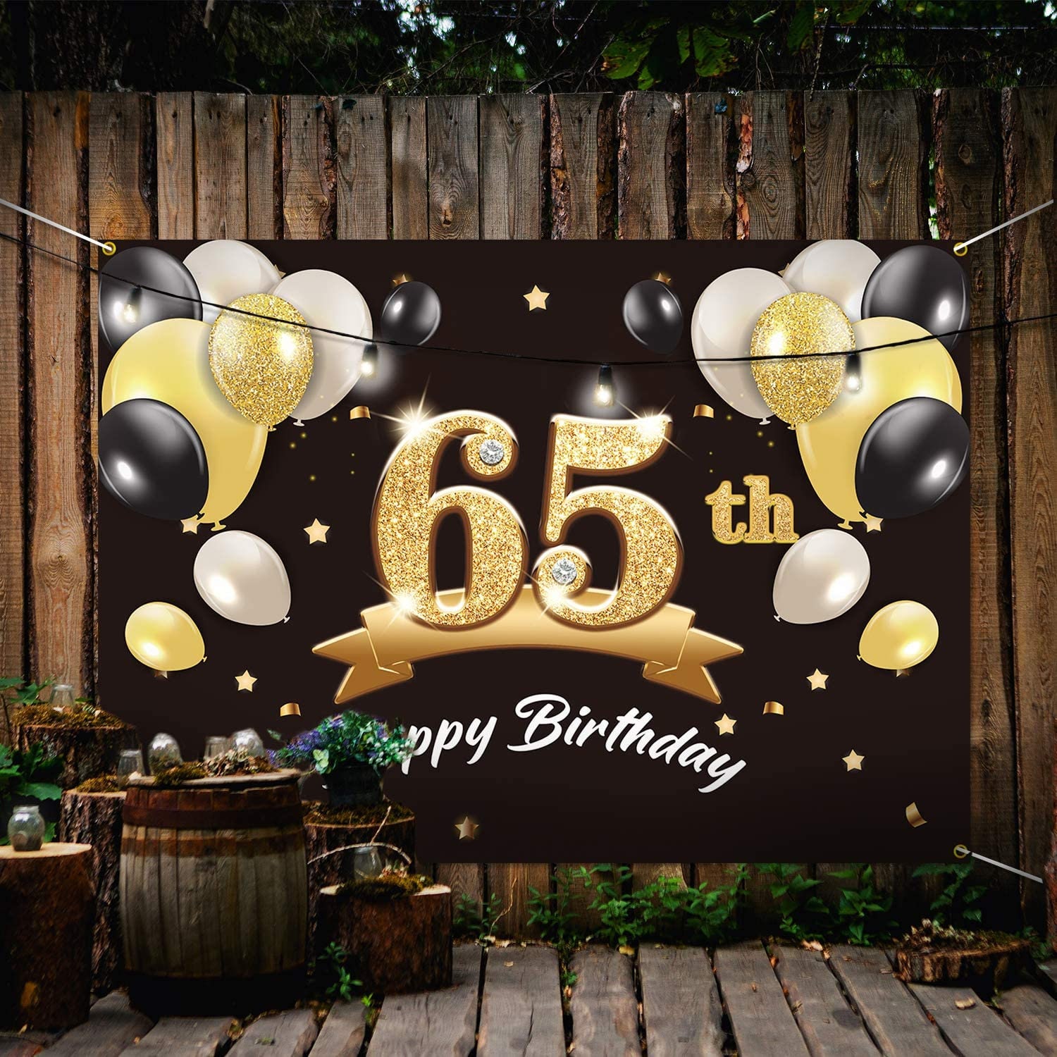 65TH Birthday Party Decorations Happy 65th Birthday Banner | Etsy
