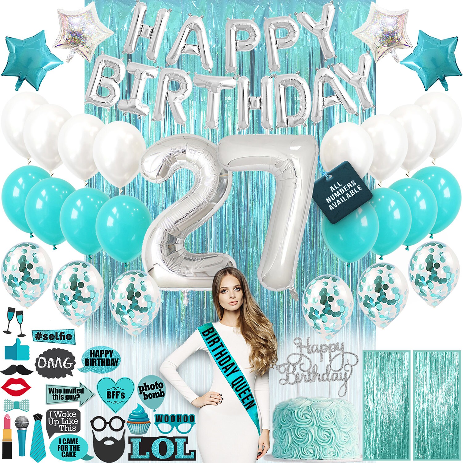 Birthday Decorations Happy Birthday 40' Rose Gold Number Etsy