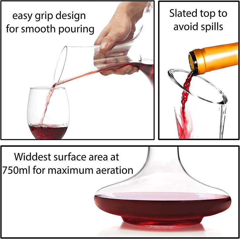 Decanter with Drying Stand Stopper Brush and Beads Hand Etsy